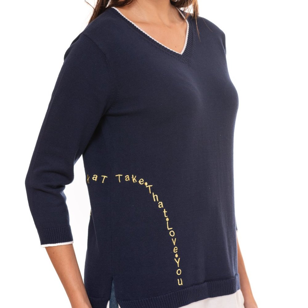 Vecceli Italy Milano Luxe Take With Love Sweater